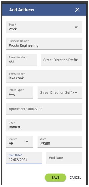 Add Address
